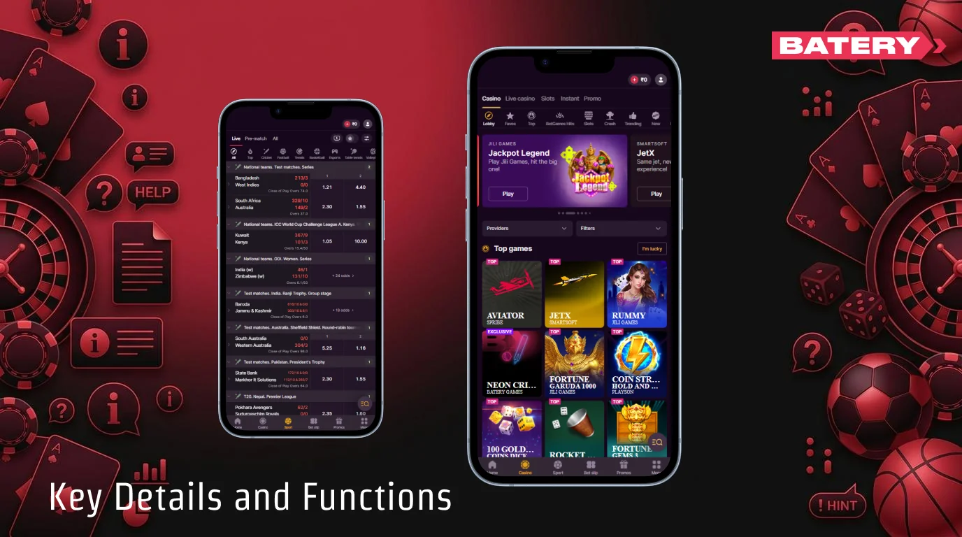 Key features of the Battery App India